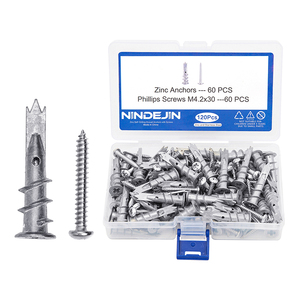 Ancrages autotaraudeurs pour cloisons sèches en acier allié au zinc M4.2 avec <span class=keywords><strong>vis</strong></span> autotaraudeuses pour bouchons muraux <span class=keywords><strong>creux</strong></span> en plaques de plâtre - Product Image 1