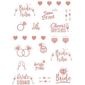 Custom Flash Bachelorette Tattoos Goud Zilver Team Bruid Brons Sticker Tijdelijke Gepersonaliseerde Bachelorette Tattoos