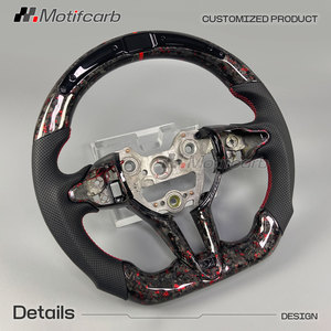 Volante de fibra de carbono forjado rojo personalizado para Hyundai N-Series Elantra N I30N I20N N-line con pantalla LED inteligente de RPM - Product Image 3