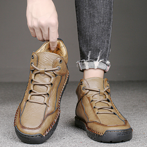 Chaussures de sport décontractées pour hommes en cuir microfibre transfrontalière, grande taille, avec doublure en cachemire, douces et confortables - Product Image 5