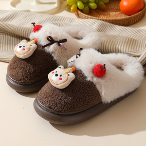 High Quality Natural EVA Sole Winter Warm Cotton Slippers Plush Upper Mao Mao Tuo Cute Cartoon With Brand New High Quality - Product Image 4
