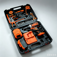 Ensemble de perceuse sans fil multifonctionnelle CAMPEGGI DMG2015 OEM, batterie au lithium, boîte à outils en plastique, pour l'entretien domestique, garantie 1 an