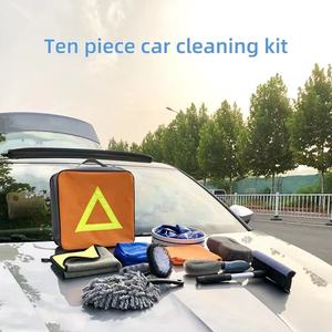 洗車カーケアツールフルセットカークリーニングタオルスポンジブラシバケット10ピースセットタイヤブラシ - Product Image 6