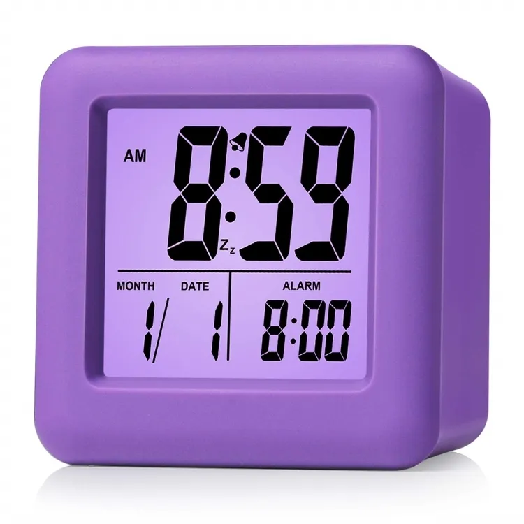 Amazon Hot with Nightlight - Easy Setting Silicone Clock Display Time, Loud for Bedroom Digital Alarm Clock for kids