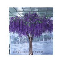 Árbol de Glicinia Grande de Fibra de Vidrio, Árbol Artificial de Flores de Glicinia, Árbol Artificial Colgante de Glicinia, Árbol de Flores Artificiales Colgantes
