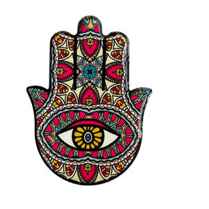 Aimant de réfrigérateur en céramique Hamsa de style européen et américain Aimant créatif Palm Angel's Eye Magnet - Product Image 1