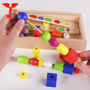 <span class=keywords><strong>Amazon</strong></span> vente chaude En Bois de Hêtre Montessori enfants <span class=keywords><strong>pas</strong></span> <span class=keywords><strong>cher</strong></span> Perles <span class=keywords><strong>jouet</strong></span> - Product Image 3