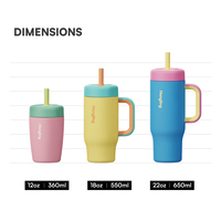 Hong Ling à la mode 304 gobelets pour enfants sous vide en acier inoxydable 18oz tasses à eau à double paroi isolées en métal avec poignée