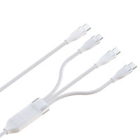 Câble USB C vers USB C 3 en 1 100W, triple type C, multi-charge rapide, cordon de données, nylon tressé pour MacBook, iPhone, ordinateur portable
