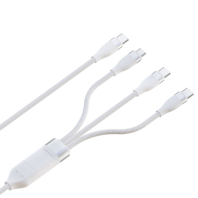 100W 3 in 1 USB C to USB C Cable Triple Type C Multi Fast Charging Data Cord Nylon Braided for MacBook iPhone Laptop