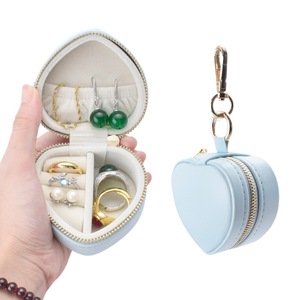 New Cute Simple and Portable PU Leather Jewelry Organizer for Girlssmall Hanging white <b>Trinket</b> <b>Box</b> - Product Image 1