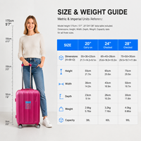 Juego de Maletas Rígidas ABS de 3 Piezas Color Rosa Intenso, con Ruedas Giratorias, Directo de Fábrica, para Distribuidores, Proveedor de Logotipos Personalizados