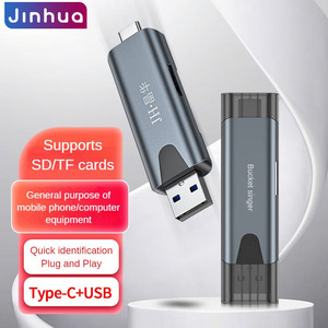 Bán Buôn Hợp Kim Vỏ USB2.0 Tốc Độ Cao Đầu Đọc Thẻ SD + TF 2-Trong-1 Đầu Đọc Thẻ Type-C Giao Diện Bộ Nhớ Di Động Công Cụ Lưu Trữ Thẻ - Product Image 1