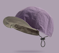 Casquette de baseball pliable réversible à séchage rapide avec logo personnalisé, casquette de course respirante à séchage rapide réversible avec sangle de menton réglable