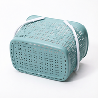 Panier de Douche Portable en Plastique Style Nordique avec Poignées, Organisateur de Rangement pour Salle de Bain et Maison