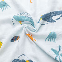 Couverture d'emmaillotage en mousseline de coton et bambou respirante, douce, anti-boulochage, à motif de dessin animé, pour bébé, vente en gros