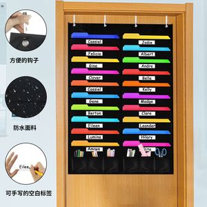 Classroom Office 20 6 Pockets <b>File</b> Classification Hanging Storage Bag Wall-Mounted <b>Folder</b> Buggy Bag - Product Image 2
