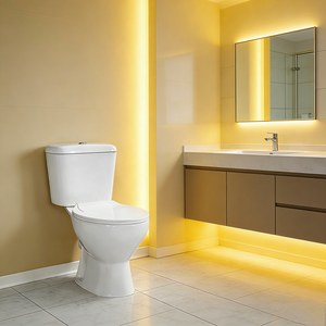 <span class=keywords><strong>WC</strong></span> à deux pièces à chasse directe, siphon en P, sortie horizontale 180 mm, sanitaires en céramique pour projets de construction et résidentiels - Product Image 5