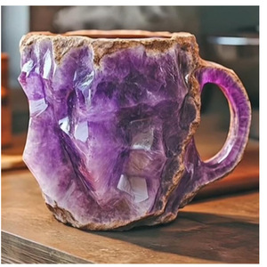Taza de Café de Cristal Mineral Morado 12x10x10 cm 600g Resistente al Calor, Taza Novedosa para Regalos - Product Image 5