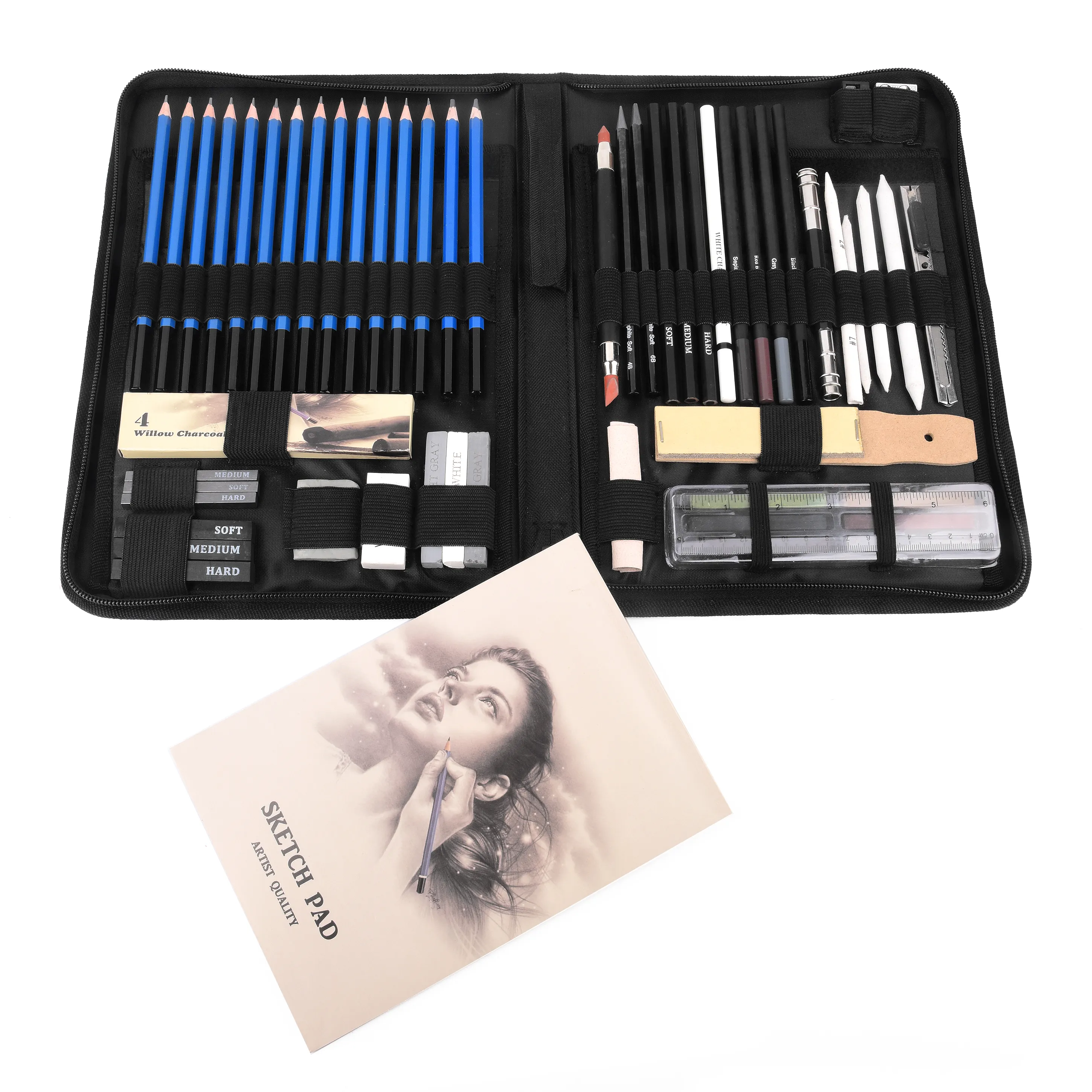 Hot Sale Best Seller New Design Deluxe 60pcs Sketching Pencil and Sketch Kit