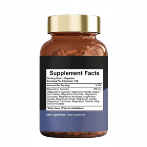 Cápsulas de Complejo de Suplementos Herbales de Marca Privada OEM, Suplemento de Magnesio Puro 12 en 1, Apoyo para el Sueño, 700 mg por Porción, 120 Unidades - Product Image 2