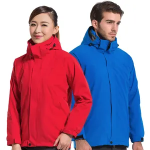 3 in 1 Fleece Inside Hooded Outdoor Jacket Windproof and Waterproof Tactical Soft Shell Insulated Jacket for Men and Women