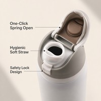Bouteille d'eau sport isotherme en acier inoxydable avec logo personnalisé, 19oz, 24oz, 32oz, double ouverture, idéale pour les enfants et les voyages, garde au chaud