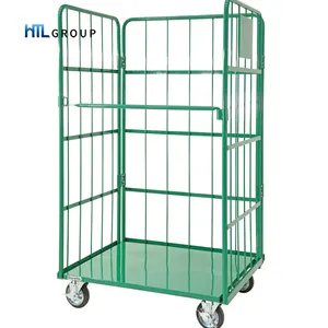 Customized Folding Save Space Powder Coated Anti-corrosion Storage Logistics 1000kg Warehouse Roller Cage