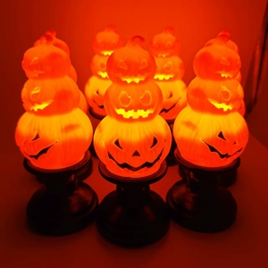 Lámpara Decorativa Moderna Apilable de Calabaza para Halloween y Navidad, Luz a Pilas de Plástico para Mesa del Hogar, Adorno Festivo para Jardín y Patio - Product Image 1