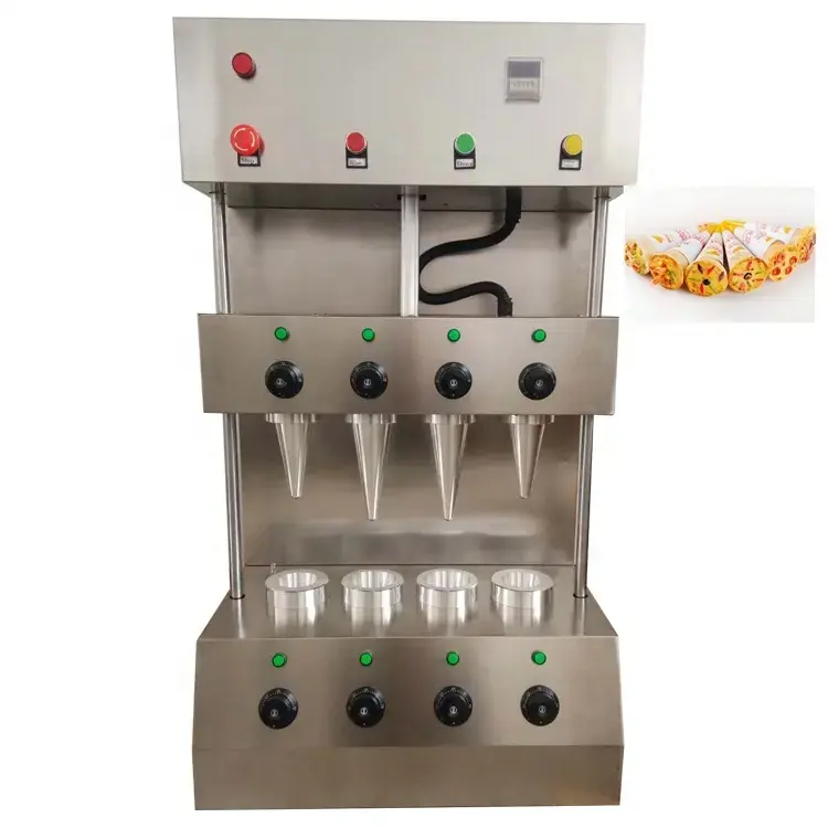 Cone pizza machine and pizza dough making machine/rotating pizza cone maker machine