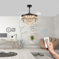 Ventilateur de plafond tendance à 3 pales, moteur DC, structure transparente, éclairage LED doux, fonction mémoire, télécommande, pour maison moderne