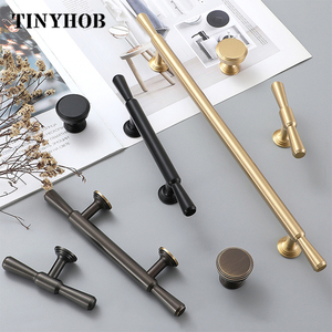 Bắc Âu Đánh Bóng Vàng Rắn Brass Knob T Bar Xử Lý Dài Hơn Ngăn Kéo Kéo Tủ Bếp Xử Lý Đồ Nội Thất Phần Cứng C-1590 - Product Image 1