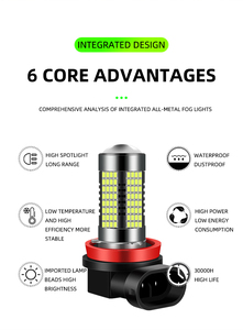 자동차 led 안개등 H7 9005 9006 H3 H7 H8 H11 140smd 슈퍼 밝은 자동차 전조등 전구 - Product Image 6
