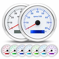 Juego de 6 Indicadores: Velocímetro GPS de 85 mm (0-120 MPH), Tacómetro de 8000 RPM y Medidor de Combustible/Aceite/Temperatura/Voltaje de 52 mm con Sensores