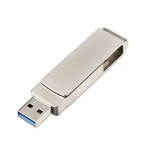 Metal USB 2.0 3.0 OTG Custom Laser Logo Type-C Flash Memory Stick Pen Drive 2IN1 USB Flash Drive