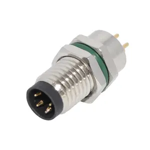 M8 Receptacle Bullet Head With Flat 3 4 5 6 8 Pin Panel Mount Socket Connector
