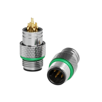 Connecteur circulaire étanche IP67 de qualité industrielle Lshitech 2/3/4/5 broches M12 avec prise mâle et écrou de verrouillage frontal