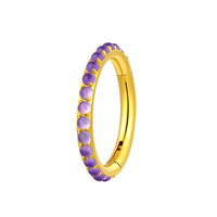 Bijoux de piercing corporel Piercing Stories G23 en titane classique avec pierres naturelles pavées, boucle d'oreille à clic