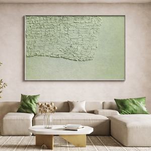 Peinture à l'huile sur toile, grande œuvre d'art abstraite murale, faite à la main, encadrée, style Wabi Sabi, décoration moderne de luxe pour l'intérieur de la maison - Product Image 4