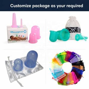 Juego de ventosas de silicona rosa y azul para terapia facial y corporal, masaje y tratamiento de succión al vacío - Product Image 3