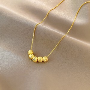 Cadena de eslabones de cobre de alta gama, minimalista, de lujo ligero, con cuentas de transformación de puerta de cinco bendiciones, para mujer, de nicho, ideal para Instagram - Product Image 6