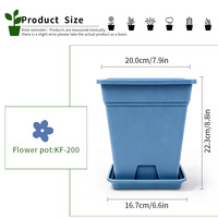 Pot Bunga Plastik Modern untuk Kebun, Lubang Drainase Indoor/Outdoor, Pot Bunga Tahan Lama, Tanaman Indoor Grosir Murah