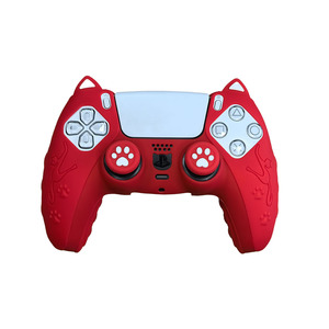 Silicone Case For Ps5 Controller Cat Ear Design With Joystick Cap Pink Protective <b>Shell</b> - Product Image 4