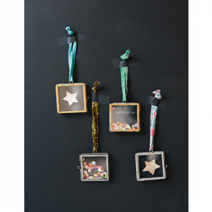 Marco Decorativo Antiguo de Latón y Vidrio para Colgar en la Pared, Marco Kiko Vintage para Decoración del Hogar, Mini Marco para Fotos - Product Image 1