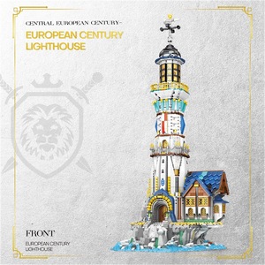 Reobrix 66028 Vintage Lighthouse <b>Building</b> Blocks 800+ Pieces Educational Assembly <b>Model</b> Unisex for Adults and Teens - Product Image 4