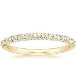 <span class=keywords><strong>Gioielli</strong></span> in Oro Vero, Anello Impilabile Valencia in Oro Bianco 10K con Moissanite e Diamanti, Fascia Eternity Larga 2,5mm - Product Image 3