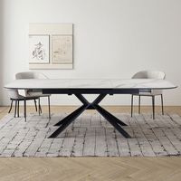 Usine chinoise vend personnalisé moderne lumière luxe pieds en métal en céramique table de table en verre trempé meubles de salle à manger table pliable