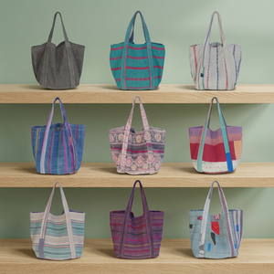 กระเป๋าถือ Kantha ทำด้วยมือวินเทจอินเดีย - Product Image 3