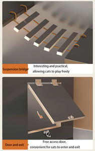 Wholesale Manufacturer Popular LED Enclosed Modern Wooden <b>Indoor</b> Luxury Pet Furniture Cat House Cats Villa - Product Image 3