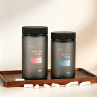 Bouteille en verre ambré givré noir hermétique de 300 ml et 500 ml avec couvercle à vis pour pilules et capsules de qualité pharmaceutique
